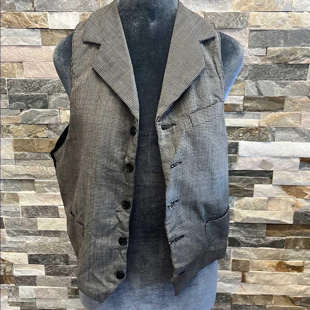 Gray Houndstooth Vest